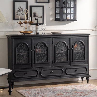 Buffet en bois massif noir