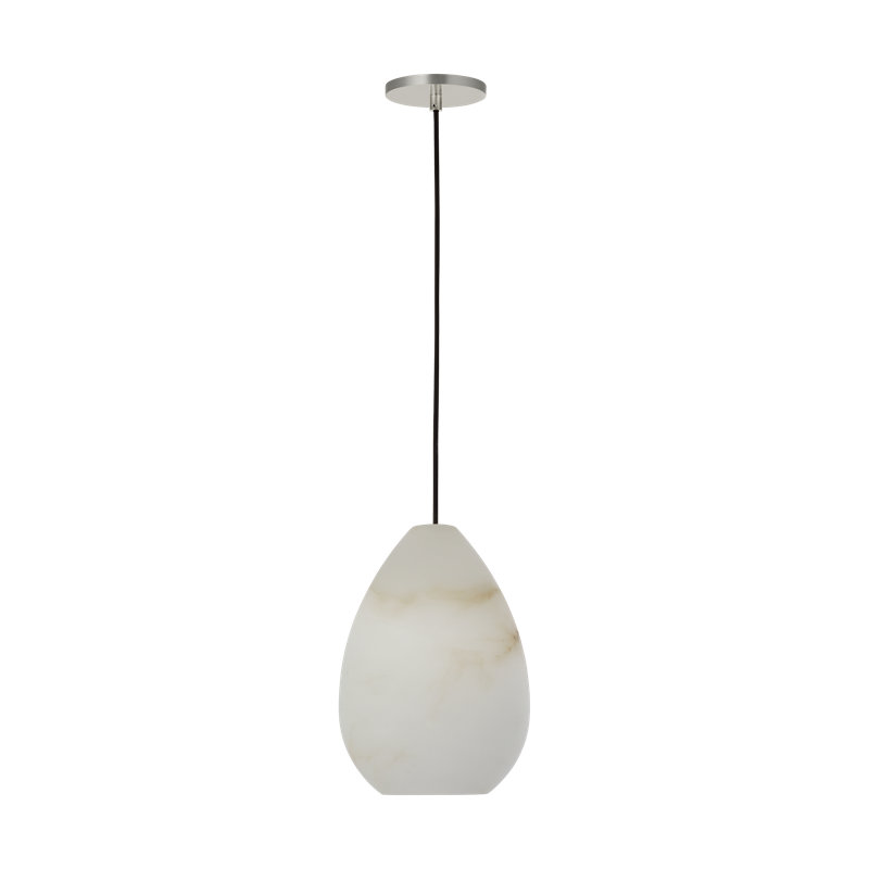 Sean Lavin Alina 1-light LED Pendant in Polished Nickel with Alabaster shade, Yes, 18.5" H x 8.5" W, Polished Nickel
