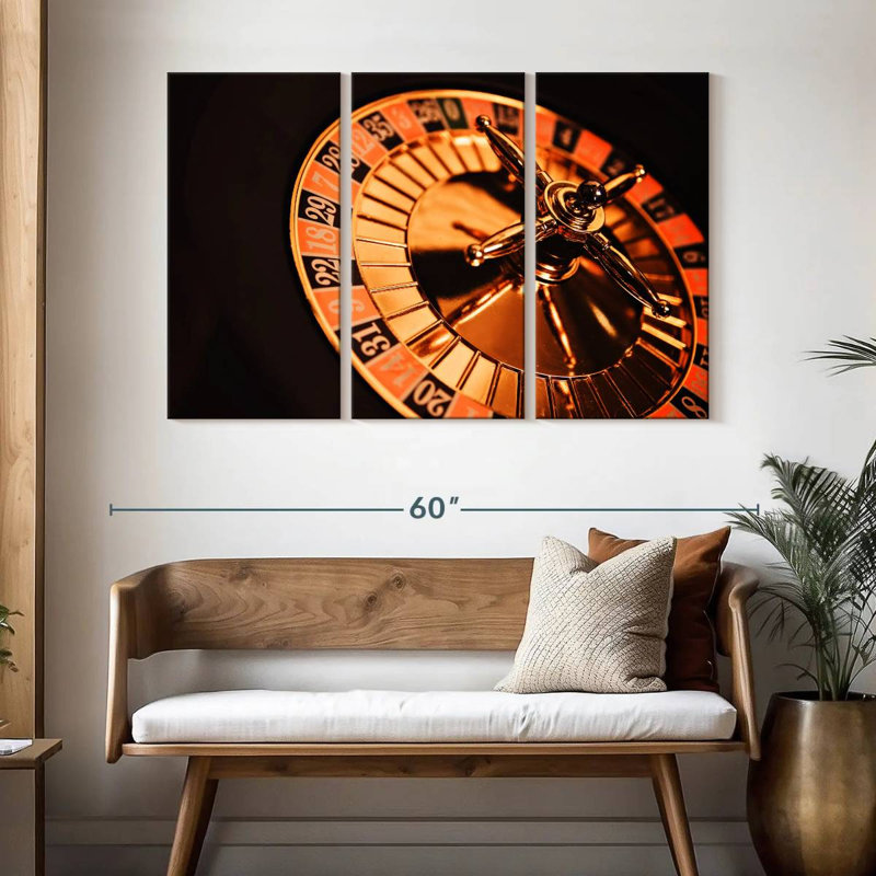 Roue de casino éclairée, H 32 po x l 50 po