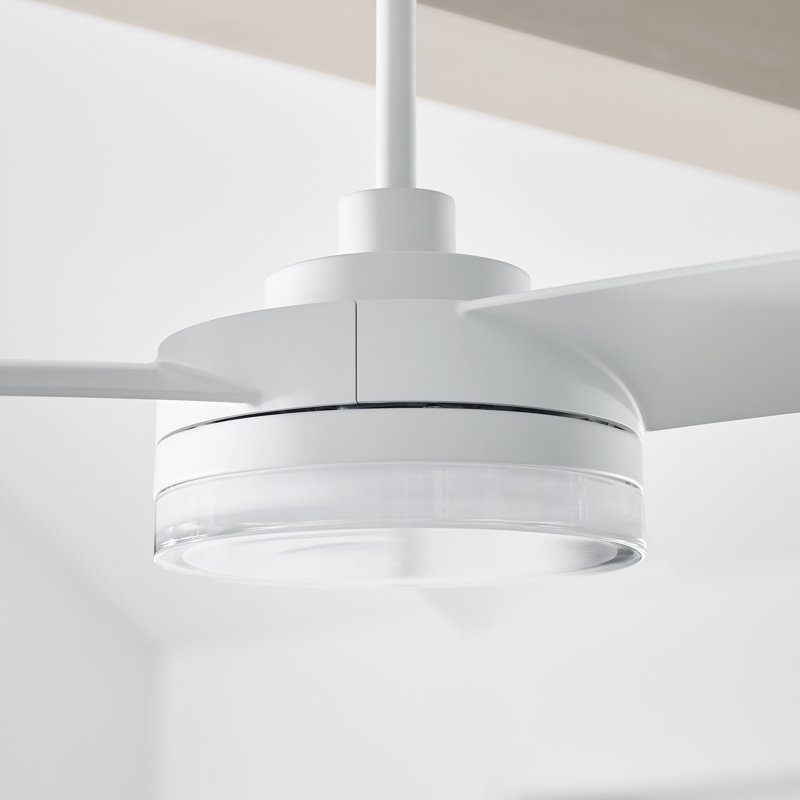 56'' Cirque LED Standard Ceiling Fan with Remote Control and Light Kit Included, Matte White