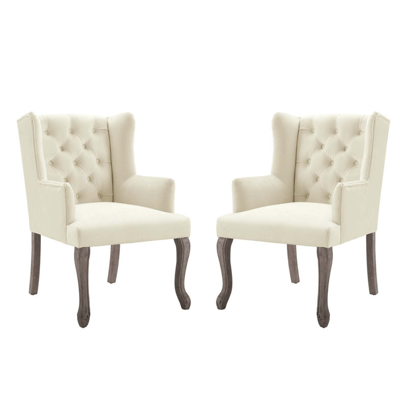 Fauteuil Realm Performance Velvet par Modway, Ivoire