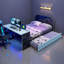 Lit de jour moderne avec bureau, ports USB et couchette-599263977