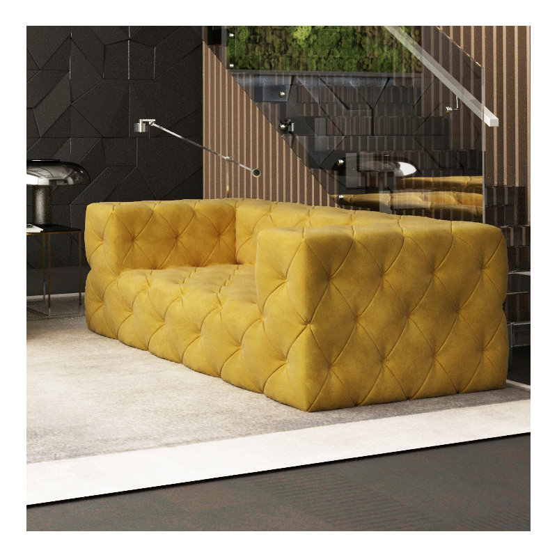 Jannie 2 Seater Velvet Sofa, Gold