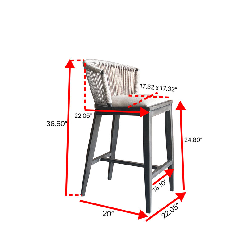 Kastle Upholstered Counter Stool (2Pc Set)