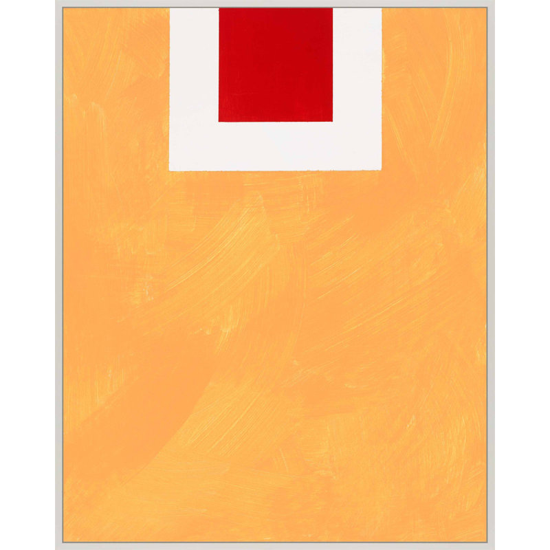 " Square Sunrise " by Robert Kamnatnik, White Framed Canvas, 25" H x 20" W x 1.38" D