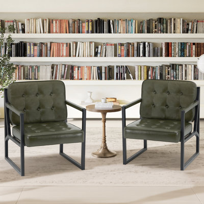 Multi-colour Upholstered PU Leather Office Chair Set,Comfortable Living Room Armchair with Metal Legs Support, Suitable for Living Room, Bedroom, Reception Area and Office