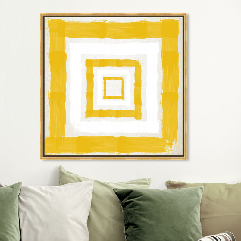 «Abstract Magical Th pensing Yolk Squares», reproduction d'art sur toile, Encadrement doré, H 20 po x l 20 po x P 1,5 po