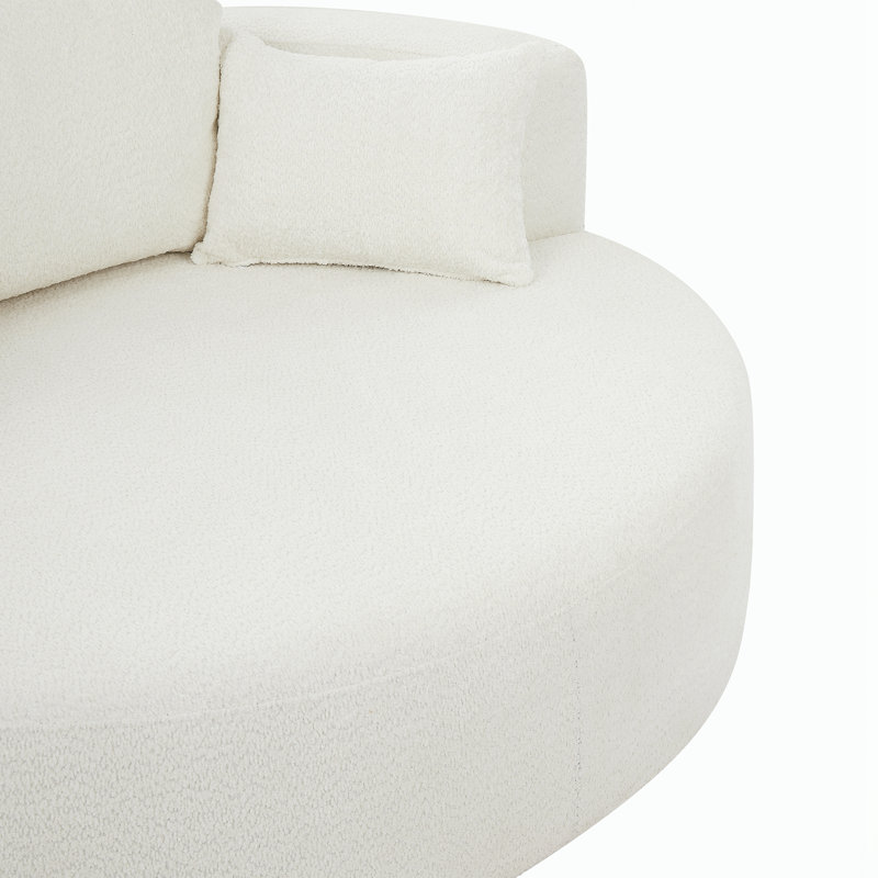 Fauteuil demi-tonneau pivotant à 360 °, Beige