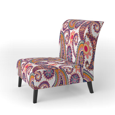 Fauteuil de chambre à motif floral en cachemire Peach