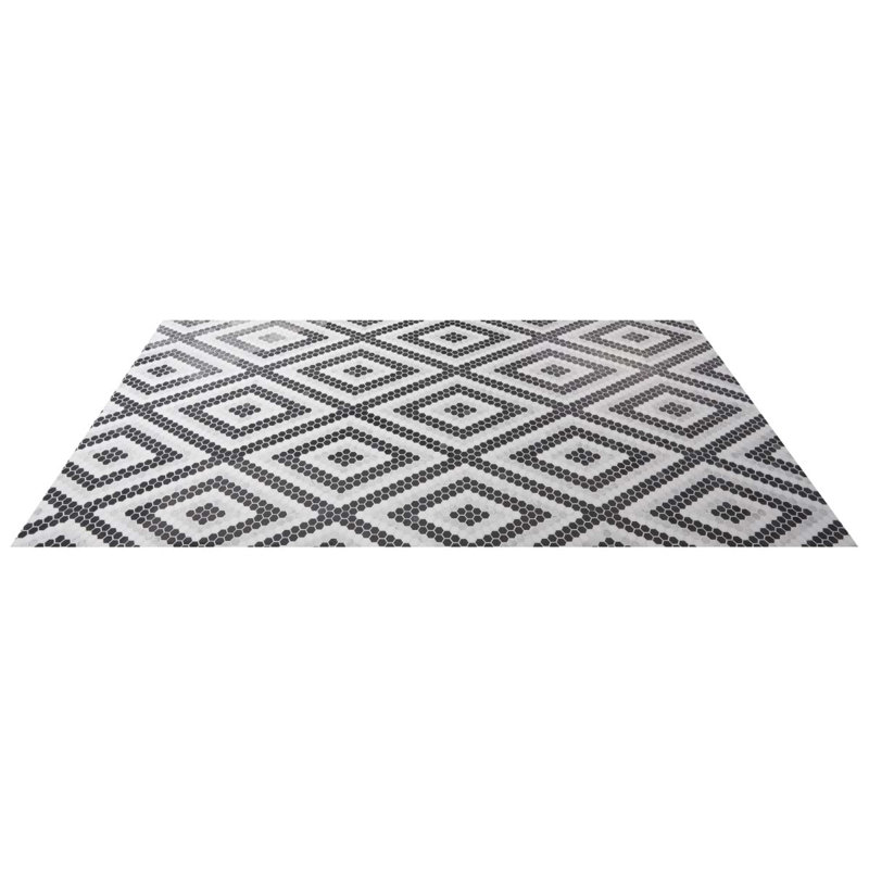 Juno 1" Diamond Hexagon Polished Marble Mosaic, Black/White