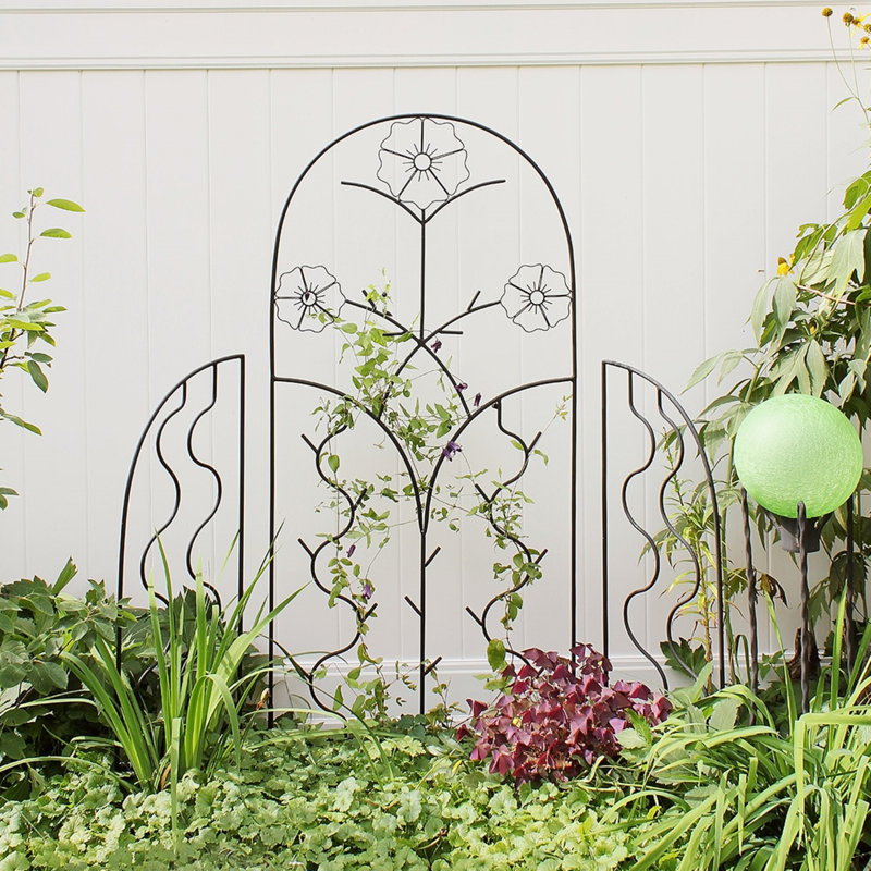 Primrose Black Wrought Iron Garden Trellis