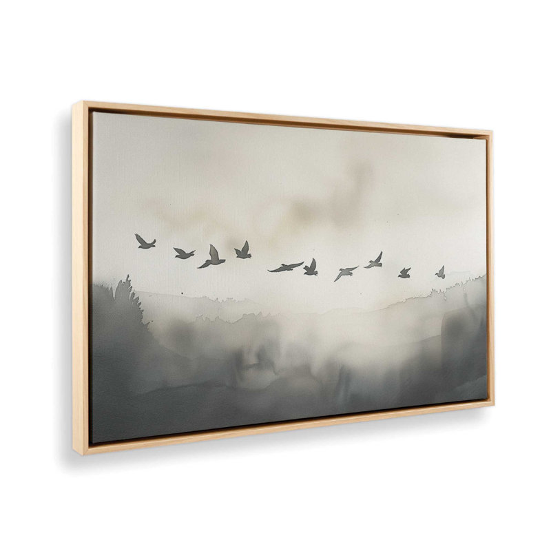 Impression sur toile Winged Wonders dans un cadre doré, 24 po x 36 po, Érable américain encadré