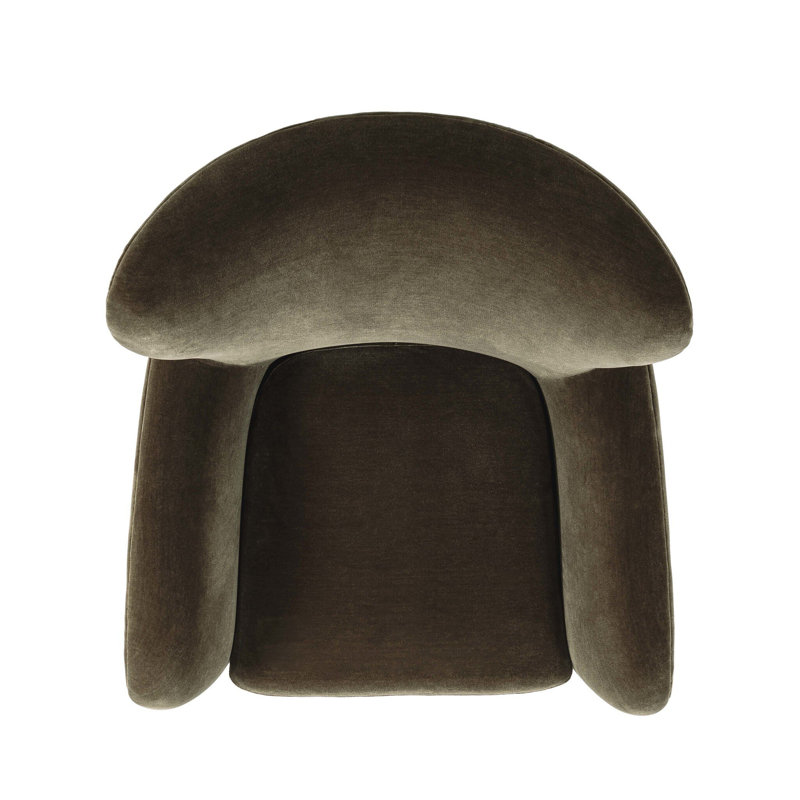 Amelie Chair-Beige Shearling, Monte Olive Performance Velvet