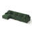 4 - Piece Upholstered Green Chenille Modular Sectional Sofa with Armrests & Throw Pillows-1202867638-1202867632