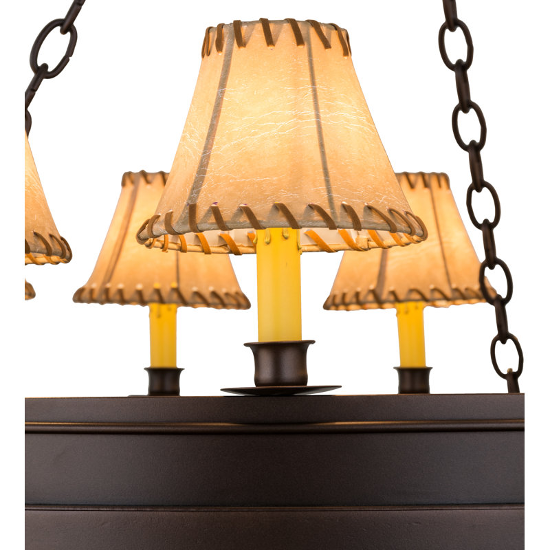 Lustre de roue de wagon à style bougie à 12 lumières Syverson
