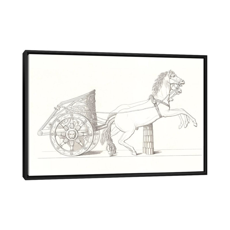 «Chariot Vol. IV sur toile, H 18 po x l 26 po x P 1,5 po, Toile avec cadre noir, Pas de tapis
