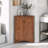 Brown Triangle Corner Storage Cabinet with Adjustable Shelves