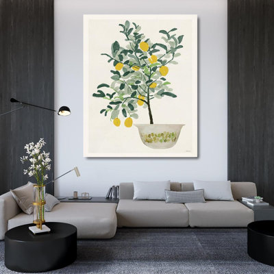 Toile tendue avec châssis Lark Manor ™ Stellar Design Studio: Lemon Tree II