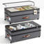 Rangement sous le lit 90L avec roulettes, hauteur réglable, paquet de 2, gris