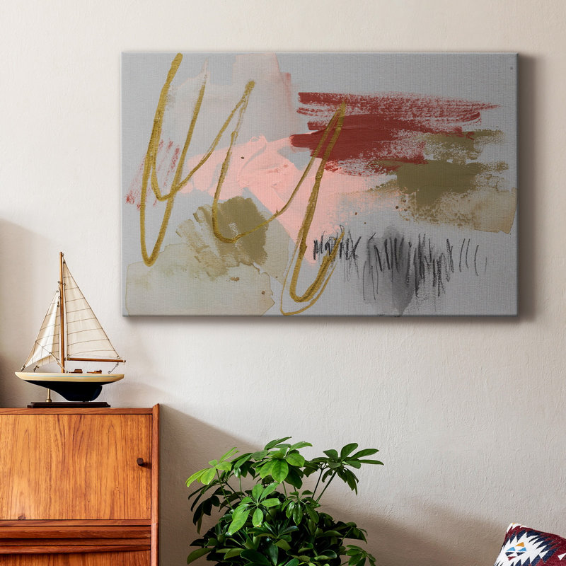 Scribbles & Paint II - Wrapped Canvas Print, 27" H x 18" W x 1" D