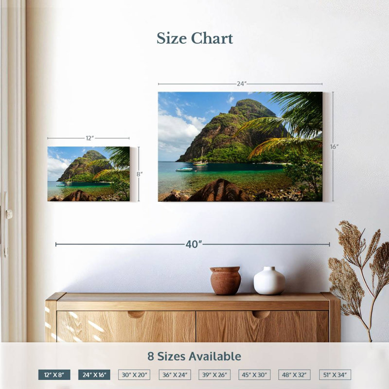 Petit Piton, 16" H x 24" W