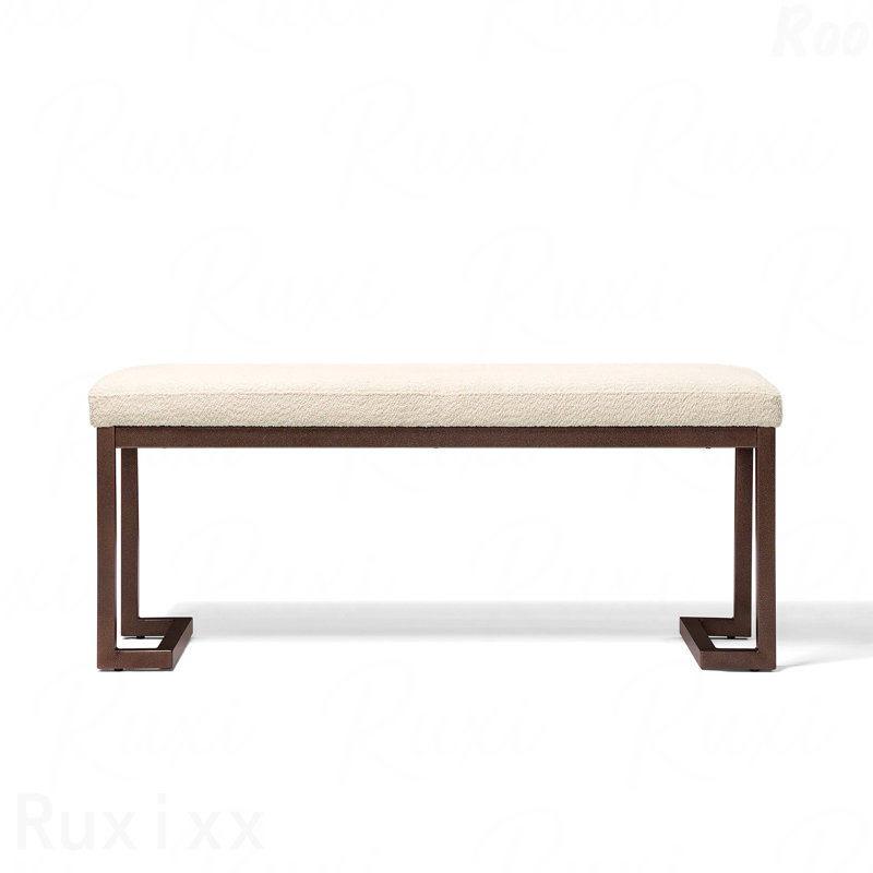 Banc rembourré moderne 48 po - structure en métal, pour l'intérieur