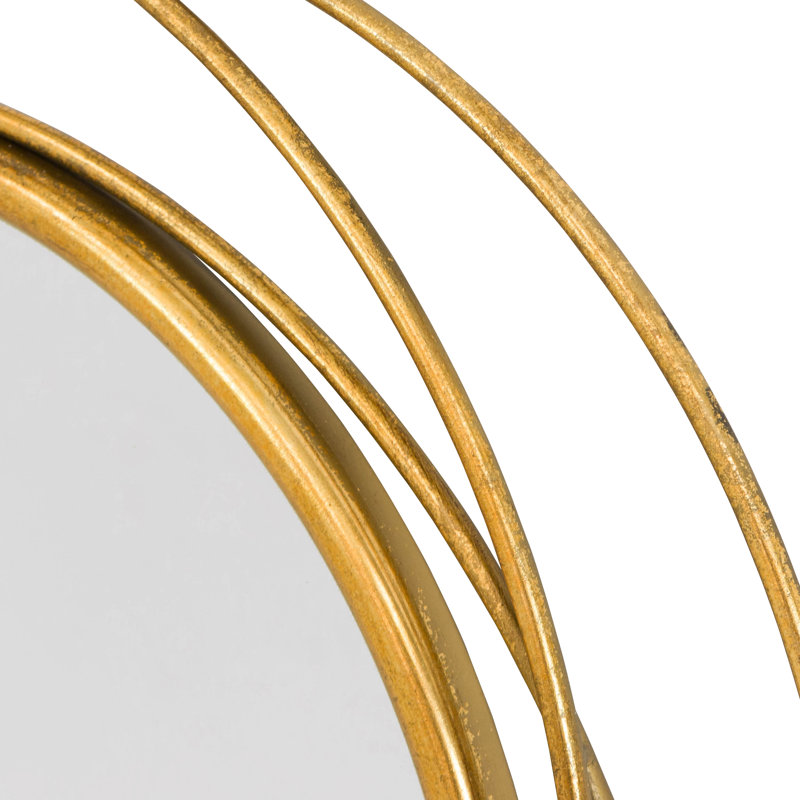 Miroir mural rond en métal Ansley, H 26 po x l 26 po x P 1,5 po