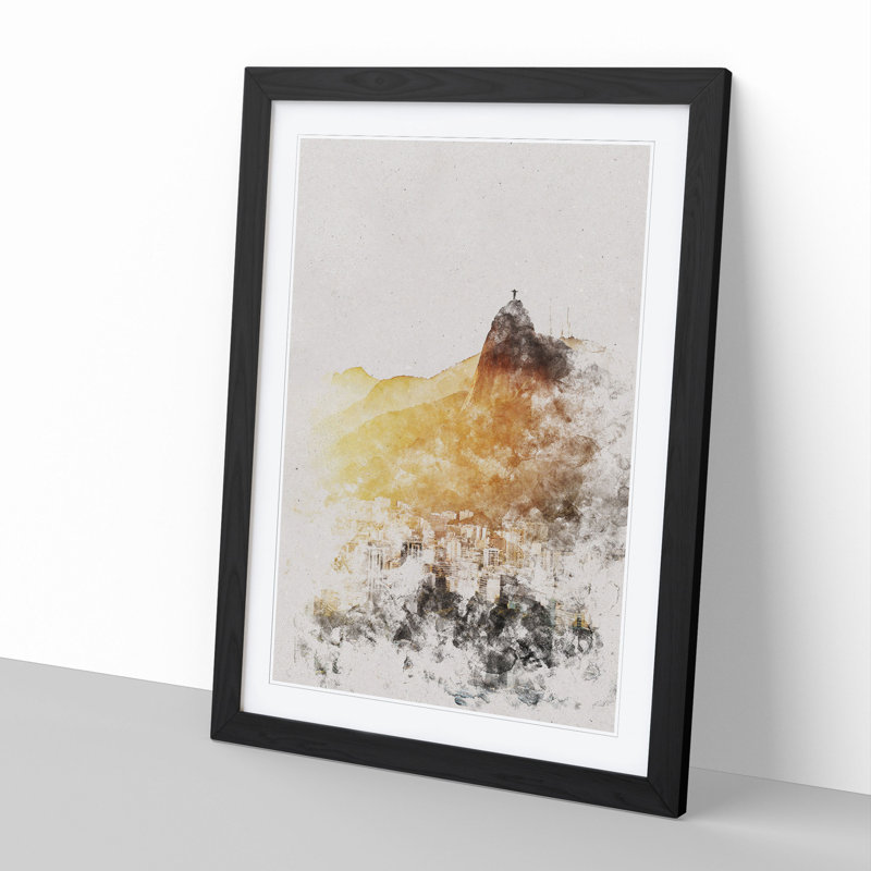 Christ the Redeemer in Rio Vol.3 - Picture Frame Painting, Black Framed, 36cm H x 27cm W x 2cm D