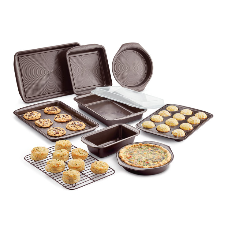  Circulon Total Nonstick Bakeware Set with Nonstick Bread Pan,  Cookie Sheet, Baking Pan, Baking Sheet, Cake Pan and Muffin/Cupcake Pan -  10 Piece, Gray: Home & Kitchen