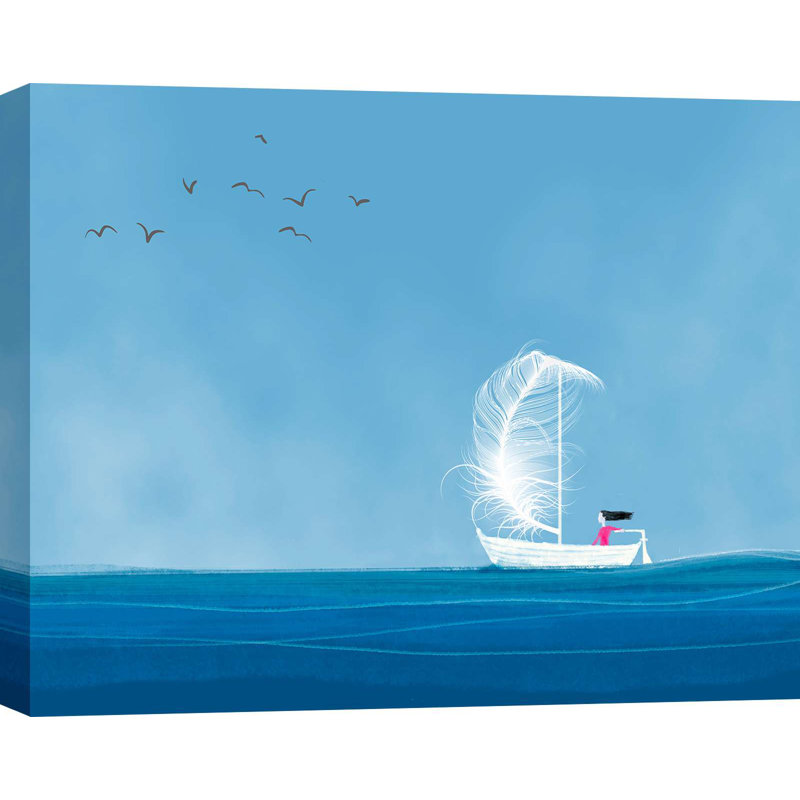 Wrapped Canvas Print: Sailing the Quiet Sea by Stef Lamanche, 70cm H x 100cm W