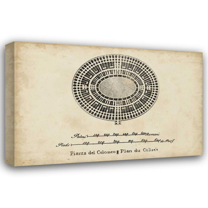 «Red Barrel Studio® Inconnu», art sur toile «Plan for the Colosseum», H 33 po x l 48 po