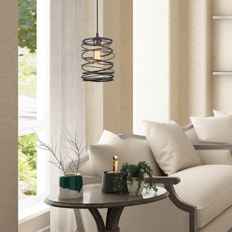 Luminaire suspendu cylindrique à 1 lumière