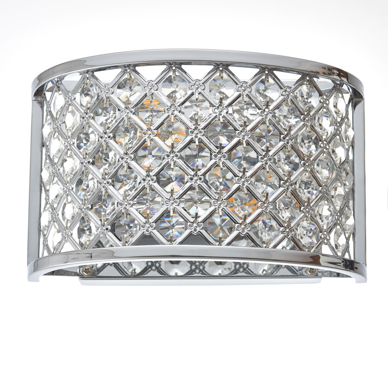 Augustine Steel Flush Mounted Sconce, Polished Chrome