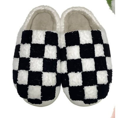 Chaussons de maison confortables à enfiler, chaussures d'intérieur chaudes et douces avec un motif mignon, chaussures de maison en mousse à mémoire de forme antidérapantes pour la chambre à coucher