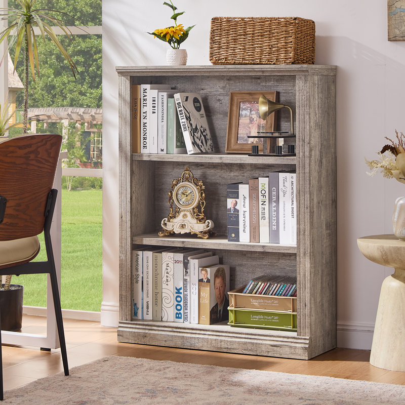 43" Tall Farmhouse Bookshelf Set, Gray