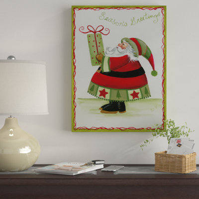 « season greetings santa & present », art sur toile