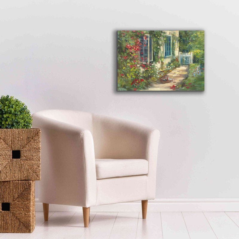 «Aarshi Cottage Garden on Canvas» par Carol Rowan, H 18 po x l 26 po x P 0,75 po
