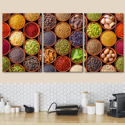 Vibrant Rainbow Rustic Herb Spice Variety Food Kitchen & Cooking Photography Realism Decor