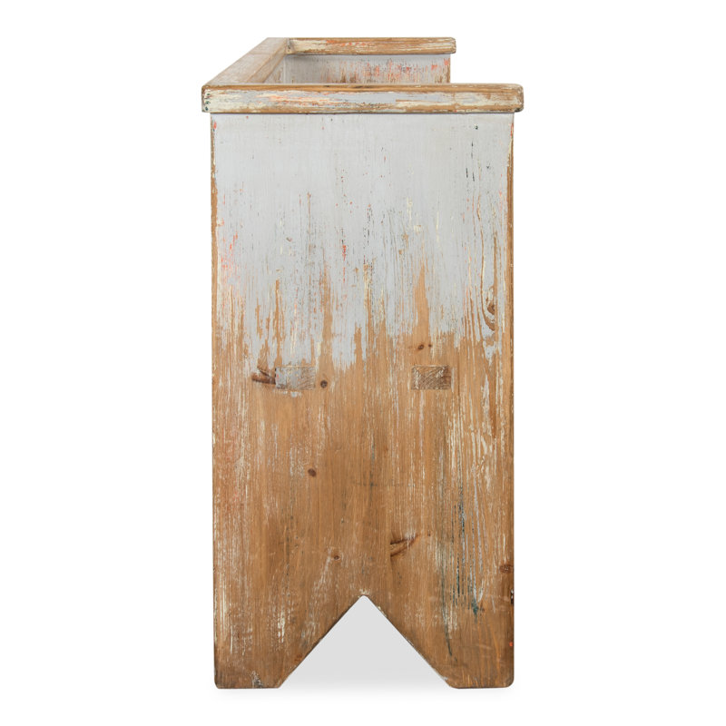 Beach Solid Wood Dining Bench, Gray