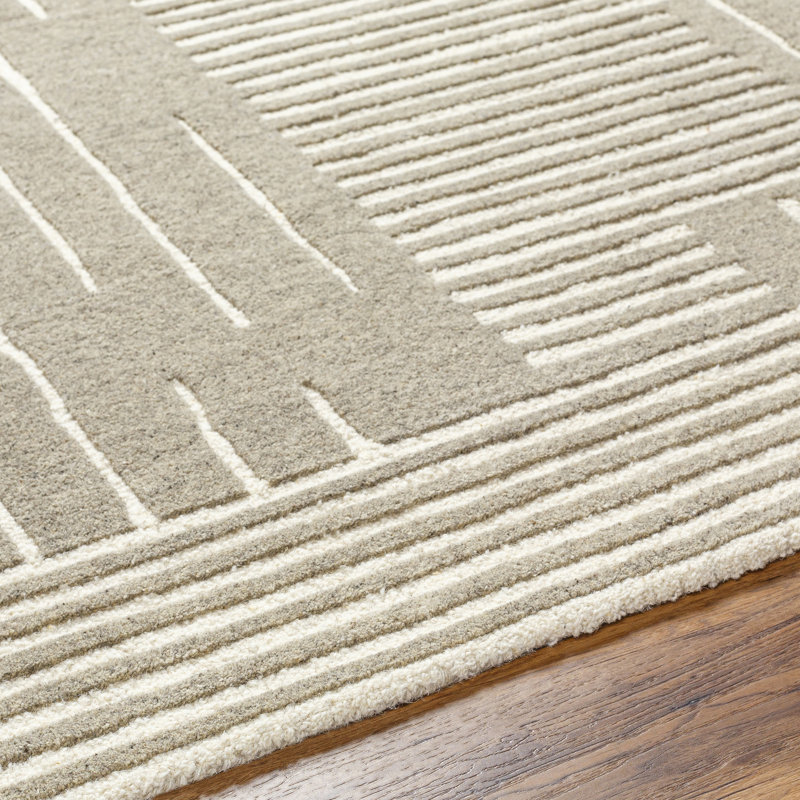 Tapis brun en laine touffeté à la main Mercia, Rectangle 2 pi x 3 pi