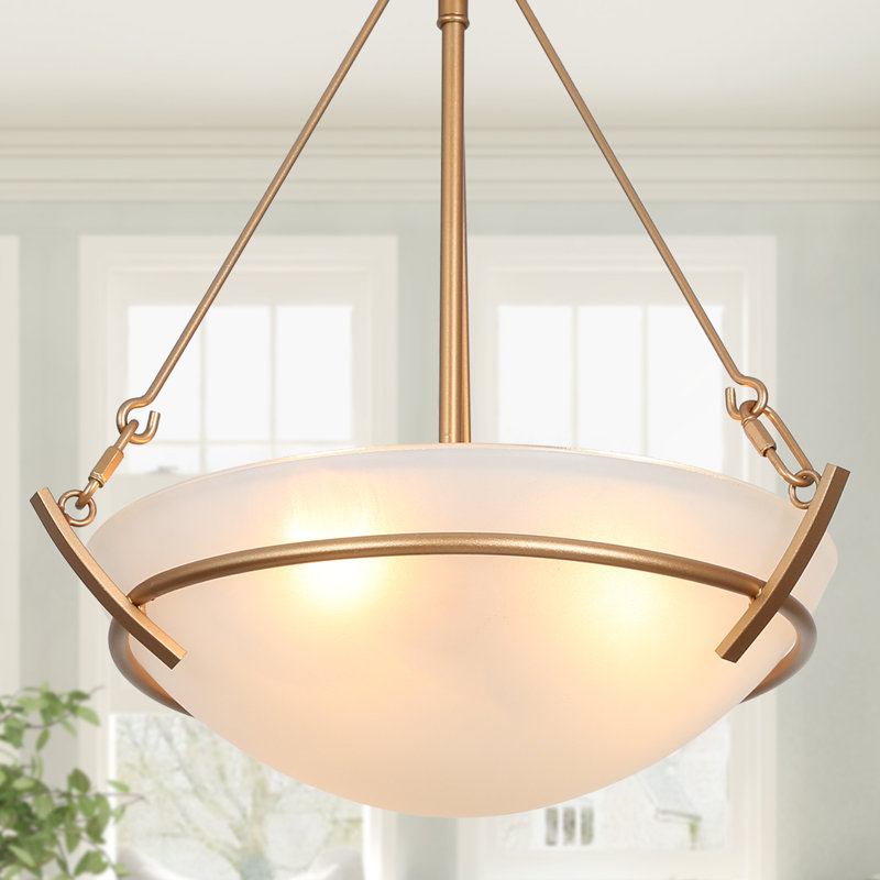 Lustre bol moderne unique à 3 lumières à intensité variable
