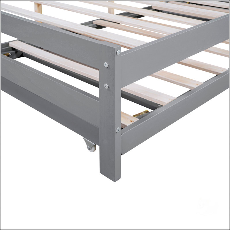 Lit plateforme double avec lit gigogne réglable