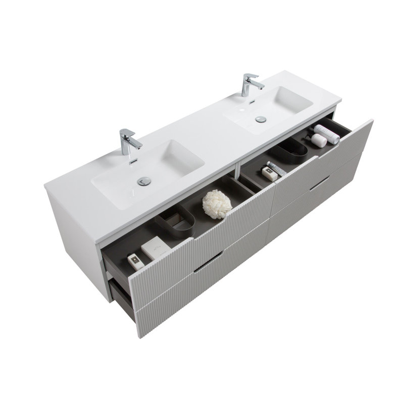 Themis 59 inch integrated boudle sinks