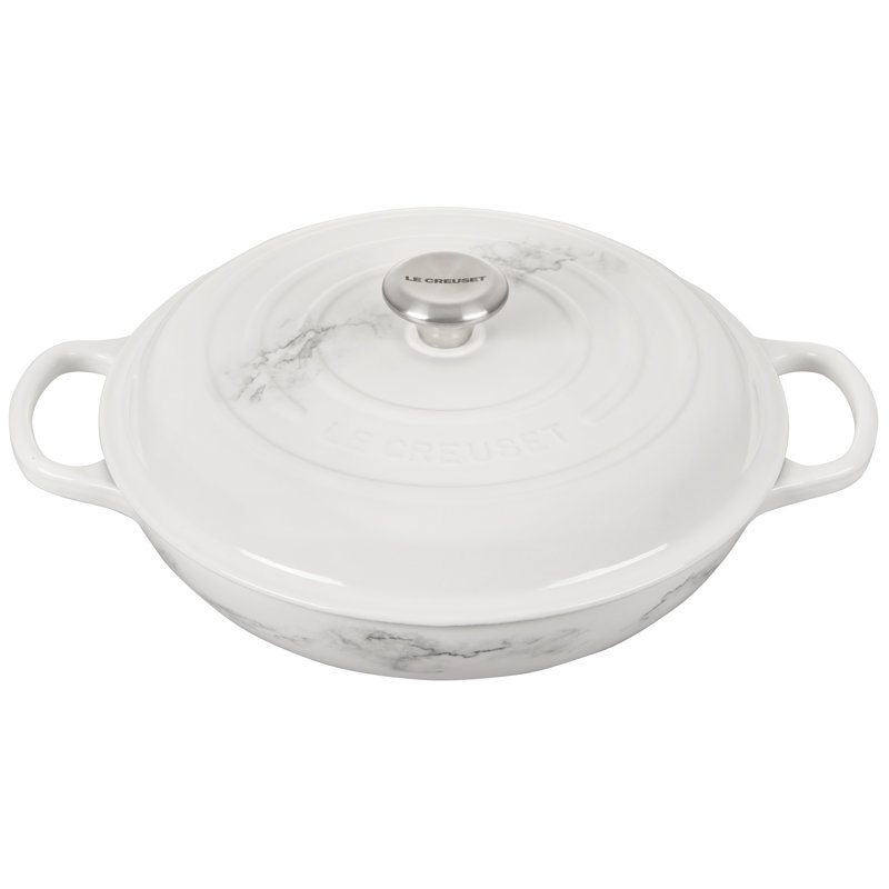 Le Creuset Signature Enameled Cast Iron Marble Collection 3.5 Qt Braiser with Lid