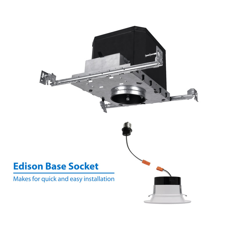 4'' IC Rated Fire-Rated Recessed Lighting Housing for New Construction