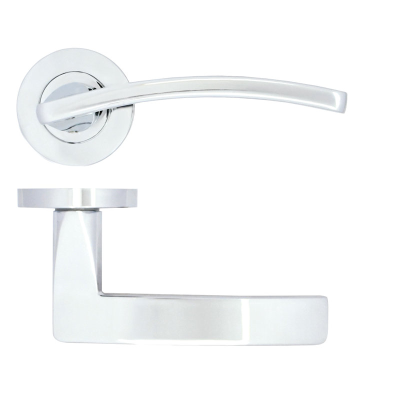 Single Dummy Door Handle, Polished Chrome