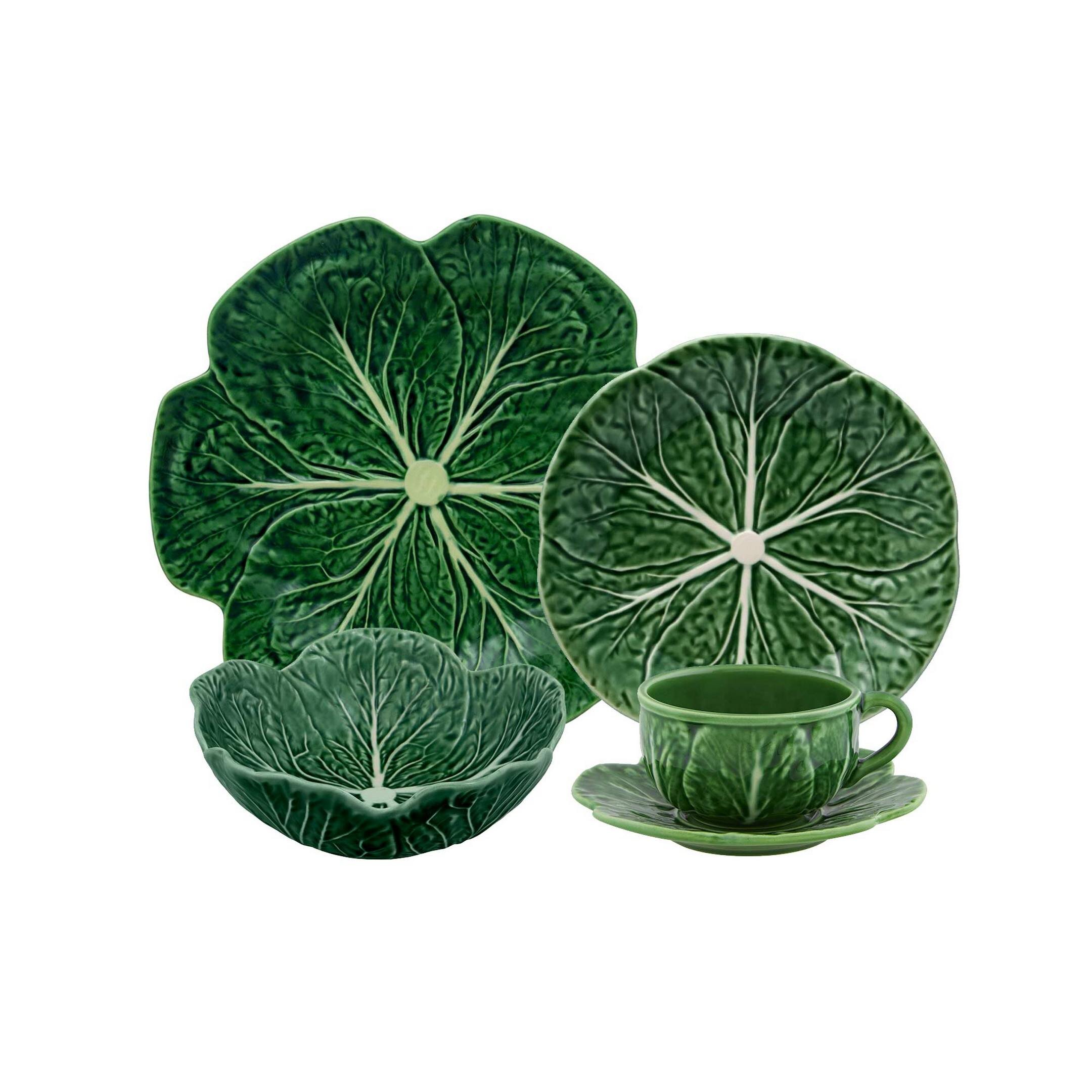 Bordallo Pinheiro Cabbage Earthenware Dinnerware Set