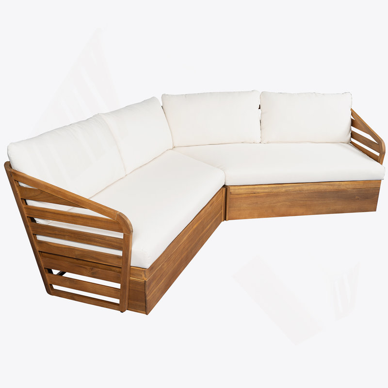 Canapé de patio, canapé en bois avec coussin