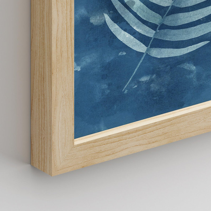 «Pastel Blue Tropical Jungle Monstera Leaves», ensemble de 4 reproductions de cadres photo simples, Naturel