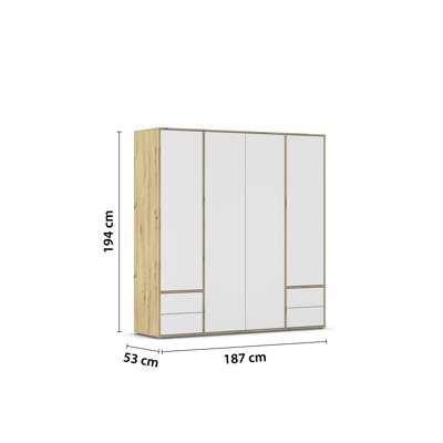 Hinged door wardrobe NABILA with push-to-open function MADE IN GERMANY